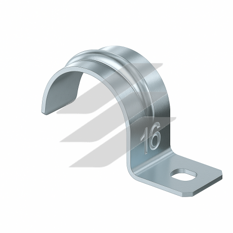 Скоба однолапкова для кріплення труб та металорукава ø16мм, Stilma